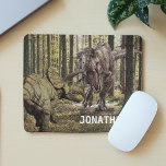 Dinosaur Tyrannosaurus Triceratops  Personalized  Mouse Pad<br><div class="desc">This design may be personalized by choosing the Edit Design option. You may also transfer onto other items. Contact me at colorflowcreations@gmail.com or use the chat option at the top of the page if you wish to have this design on another product or need assistance. See more of my designs...</div>