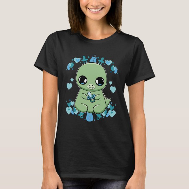 Dinosaur Tyrannosaurus With Soother T-Shirt (Front)