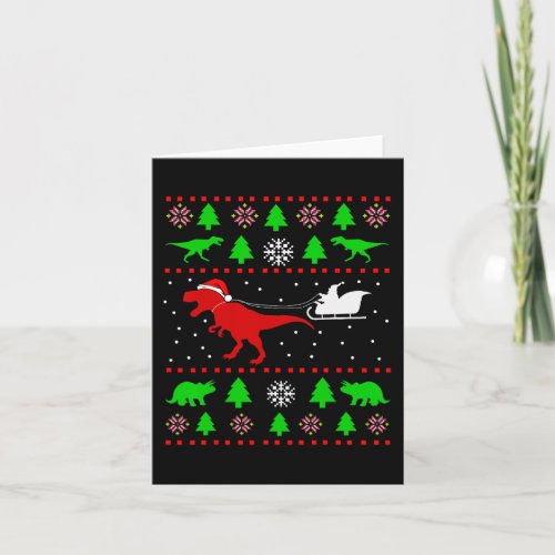 Dinosaur Ugly Christmas   for adults kids  Card