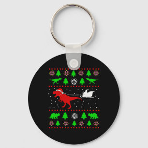 Dinosaur Ugly Christmas For Adults Kids  Keychain