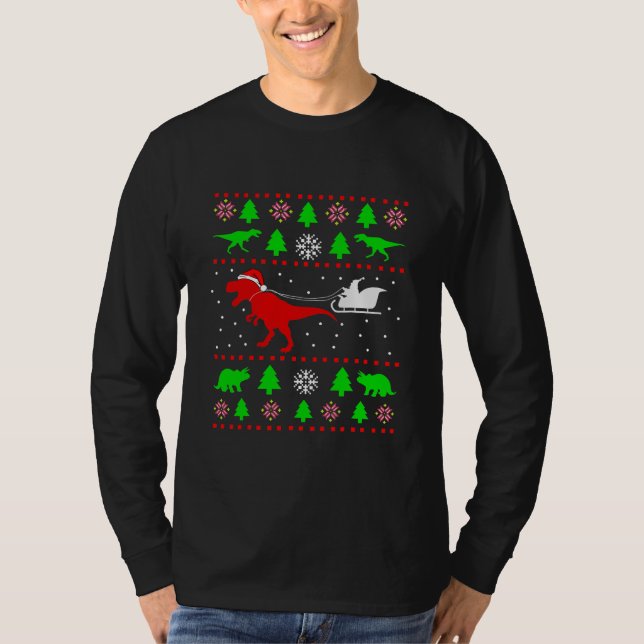 Dinosaur Ugly Christmas Sweater for adults kids  (Front)