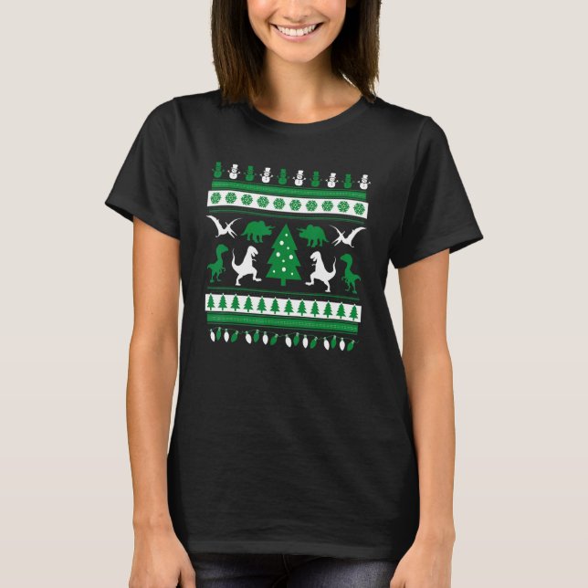 Dinosaur Ugly Christmas Sweater Kid Dinosaur  Chri (Front)