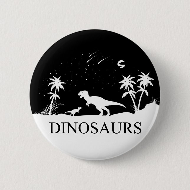 Dinosaur Under The Stars Pinback Button (Front)