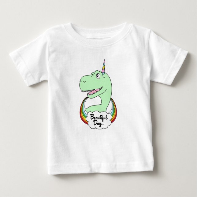 Dinosaur Unicorn Baby T-Shirt (Front)