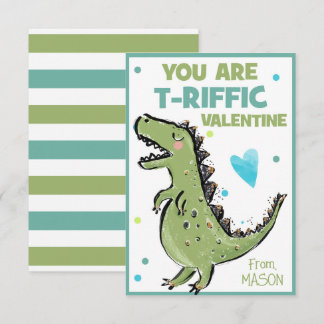 Dinosaur Valentine Card for Kids, You Are T-Riffic