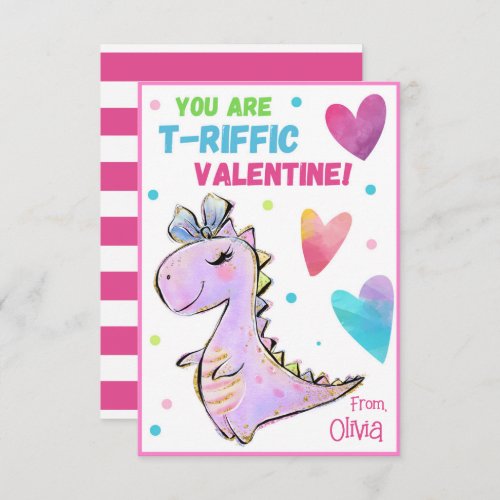 Dinosaur Valentine Card for Kids You Are T_Riffic 