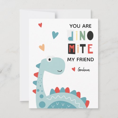 Dinosaur Valentine Holiday Card