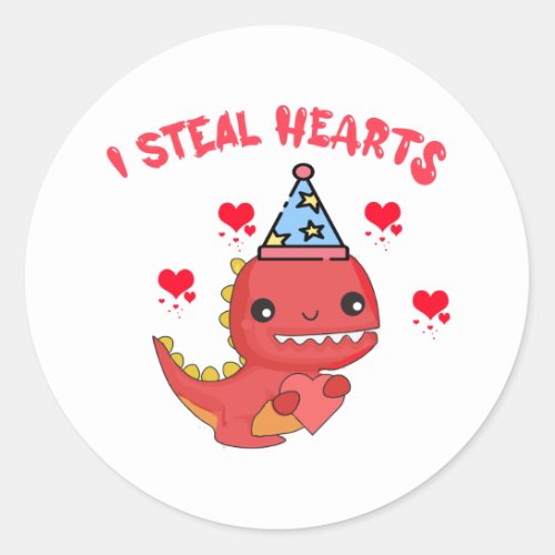 Dinosaur Valentine Sticker
