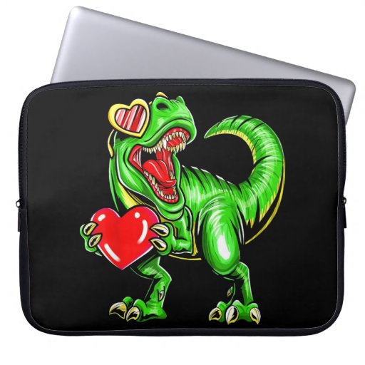 Dinosaur valentine trex laptop sleeve