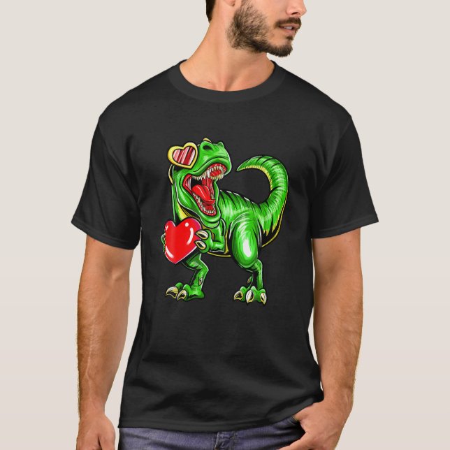 Dinosaur Valentine Trex Valentines Day T-Shirt (Front)