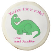 Dinosaur Valentine's Day Funny Sugar Cookie (Front)