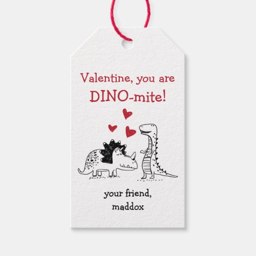 Dinosaur Valentines Day Tag