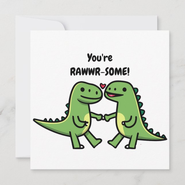 Dinosaur valentines  holiday card (Front)