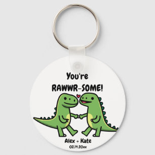Dinosaur Valentines Keychain