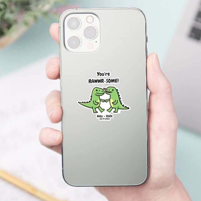 Dinosaur Valentines  Sticker (Phone)