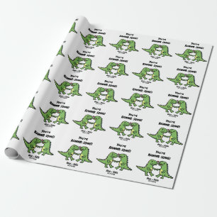 Dinosaur Valentines  Wrapping Paper