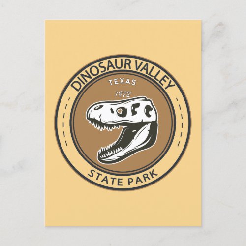 Dinosaur Valley State Park Texas Badge Postcard
