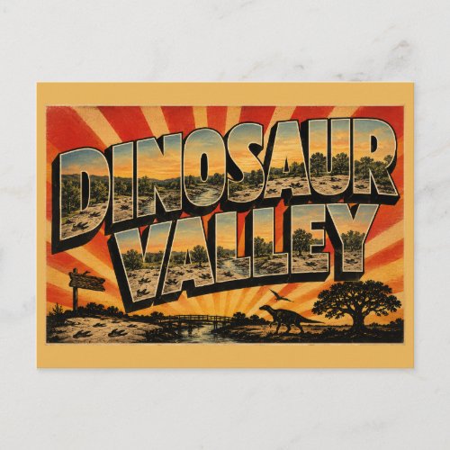 Dinosaur Valley TX Fossil Tracks River Art Postcard