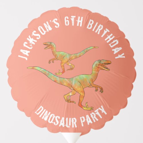 Dinosaur velociraptor Birthday Party  Balloon