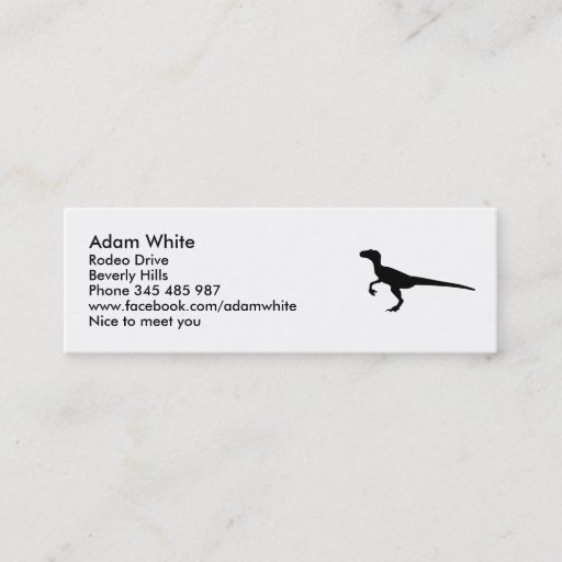 Customizable Dinosaur velociraptor business card template