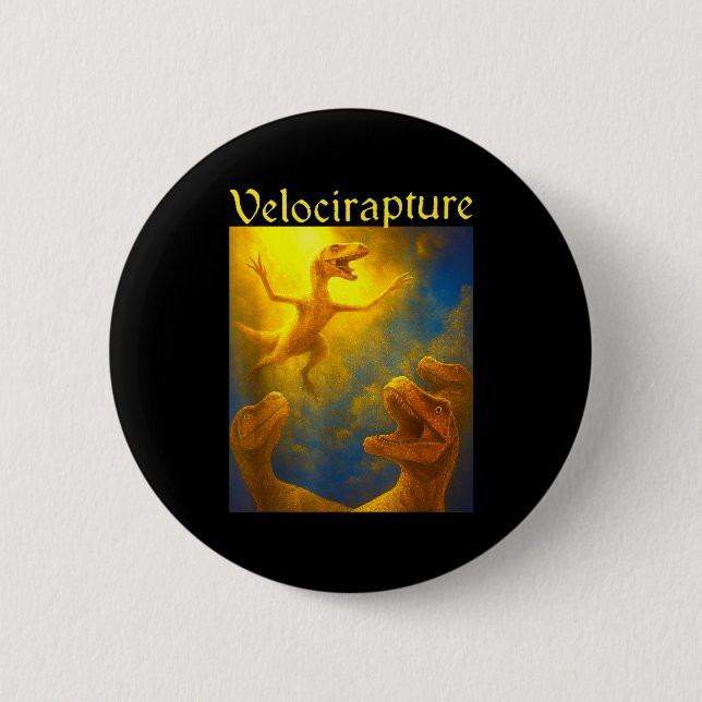 Dinosaur Velocirapture  Button (Front)
