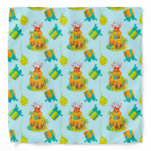 Dinosaur Volcano Birthday Cake Dino Eggs Balloons Bandana