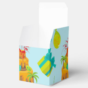 Dinosaur Volcano Birthday Cake Dino Eggs Balloons Favor Boxes
