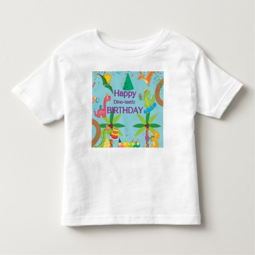 Dinosaur Volcano Boy Birthday Party  Toddler T_shirt