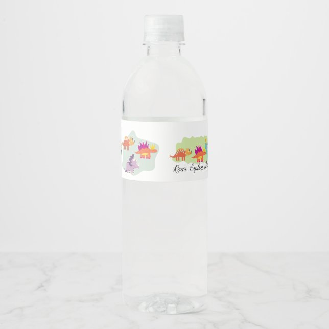 Dinosaur Water Bottle Label (Front)
