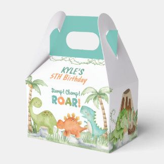 Dinosaur Watercolor Birthday Favor Boxes