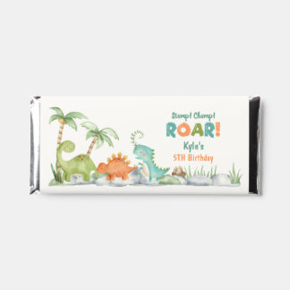 Dinosaur Watercolor Birthday Hershey Bar Favors