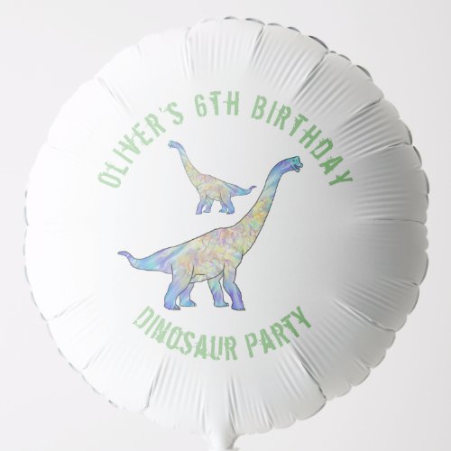 Dinosaur Watercolor Birthday Party Balloon