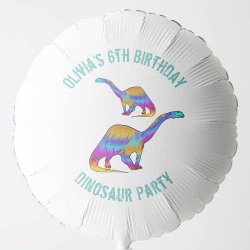 Dinosaur Watercolor Birthday Party Personalized Balloon