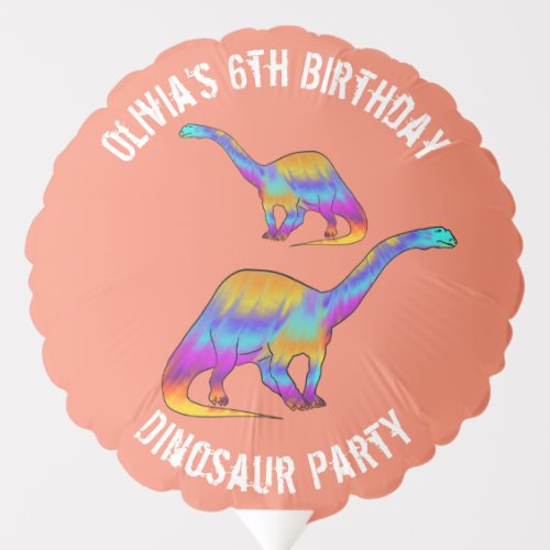 Dinosaur Watercolor Birthday Party Personalized  Balloon