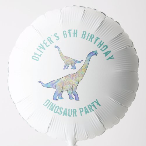 Dinosaur watercolor Birthday Party Personalized  Balloon