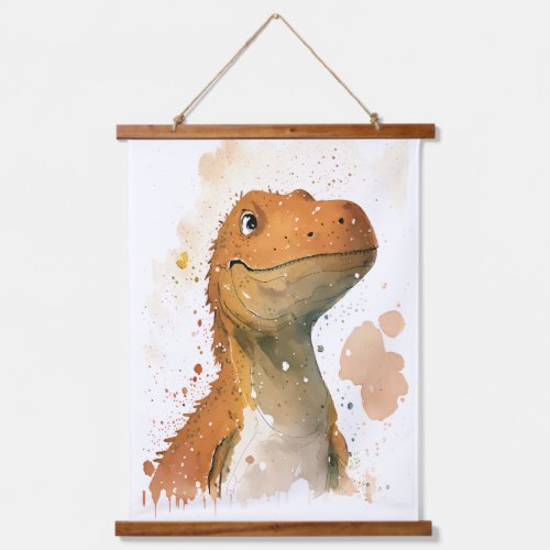 Dinosaur watercolor illustration hanging tapestry