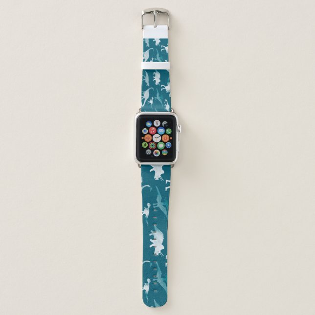 Dinosaur Watercolor: Textile Pattern Apple Watch Band (Front)