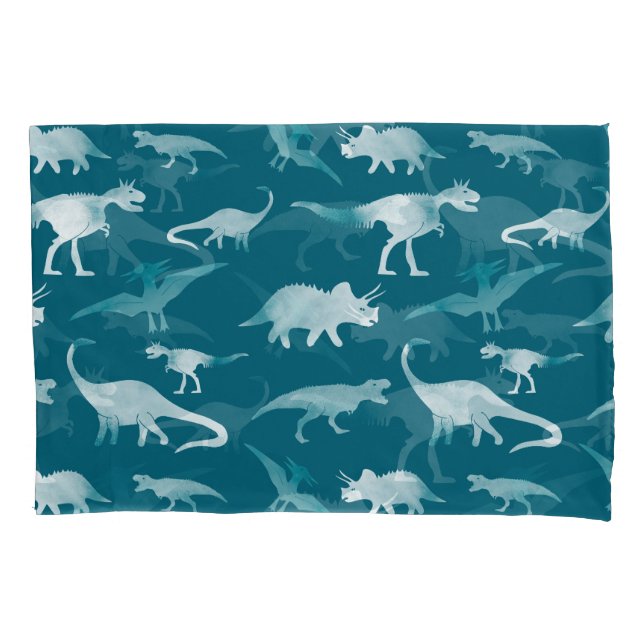 Dinosaur Watercolor: Textile Pattern Pillow Case (Front)