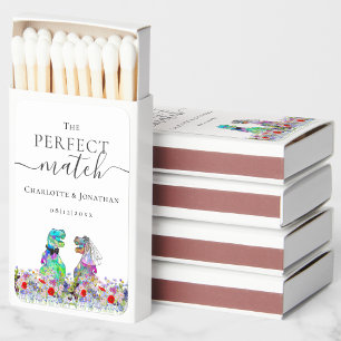 Dinosaur Wedding Bride & Groom Custom Matchboxes