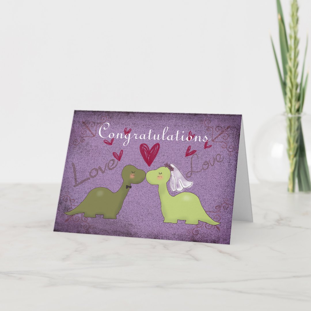 Dinosaur Wedding Card | Zazzle