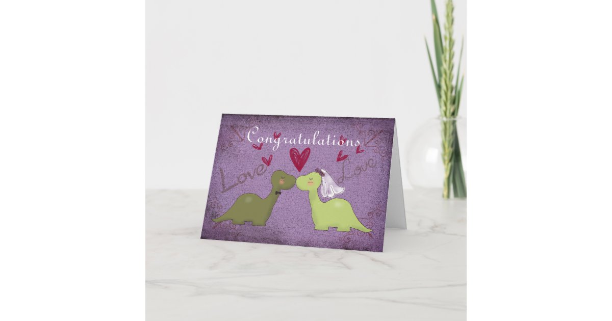 Dinosaur Wedding Card | Zazzle