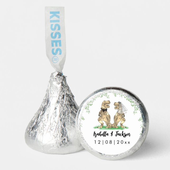 Dinosaur Wedding Eucalyptus Custom Hershey®'s Kisses® (Front)