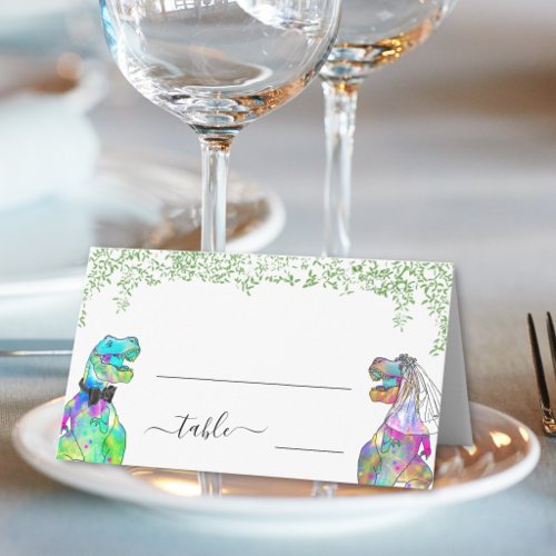 Dinosaur Wedding Guest Name Place Card