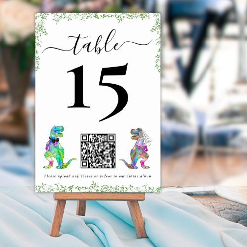 Dinosaur Wedding QR Code Table Number