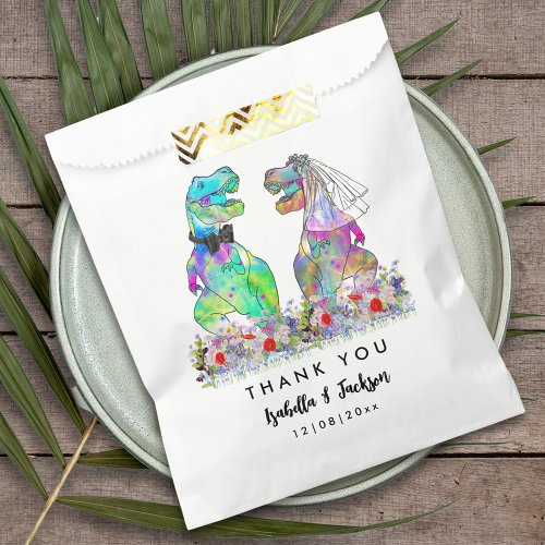 Dinosaur Wedding Thank You Favor Bag