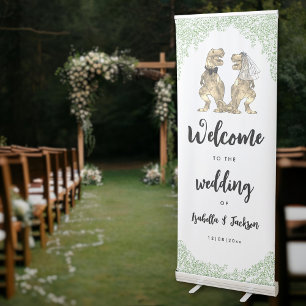 Dinosaur Wedding Welcome Retractable Banner