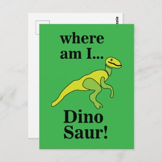 Dinosaur Where Am I Funny Postcard