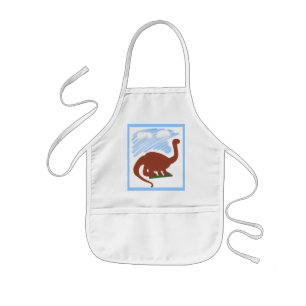Dinosaur Whimsical Cartoon Art Kids' Apron