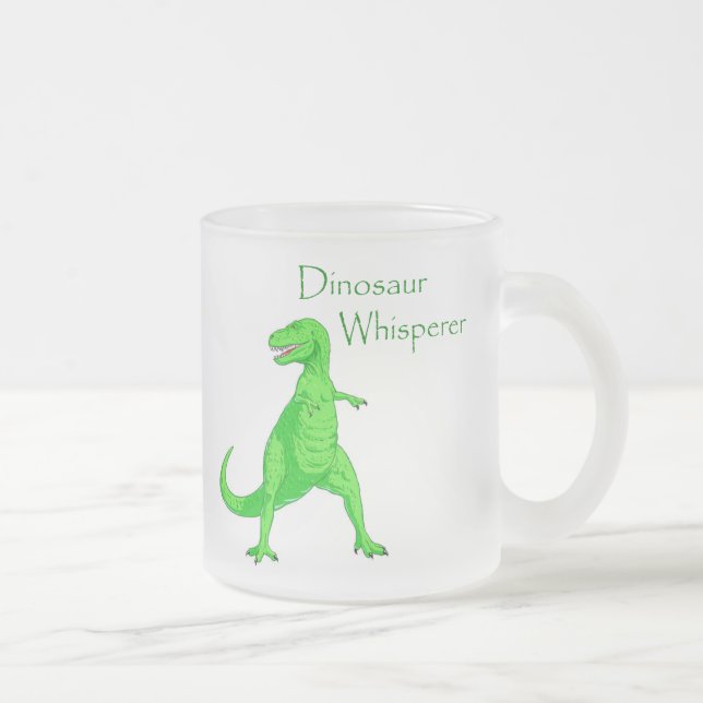 Dinosaur Whisperer Frosted Glass Coffee Mug (Right)