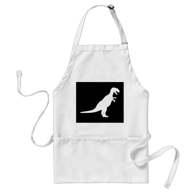 Dinosaur White Adult Apron (Front)
